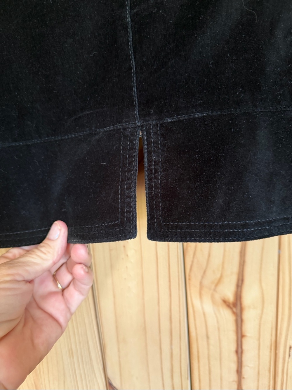 Lucky Brand Black Velvet Jacket with Blue Floral Embroidery liner - Picture 7 of 7